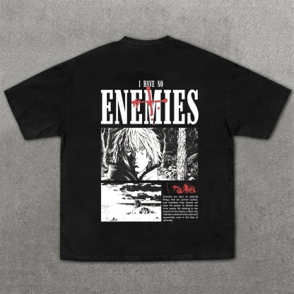 Dark Anime Print Pure Cotton Casual Short Sleeves 02