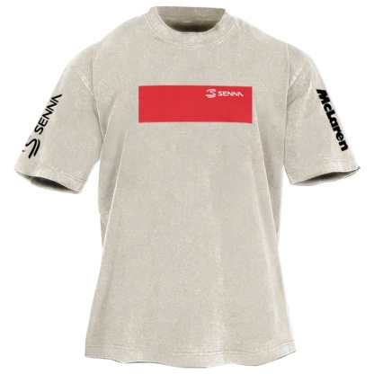 Popular Racing Driver Print Washed Retro Casual T-Shirt 02