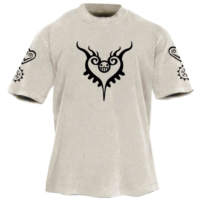 Classic Popular Anime Print Retro Washed Short Sleeves 02