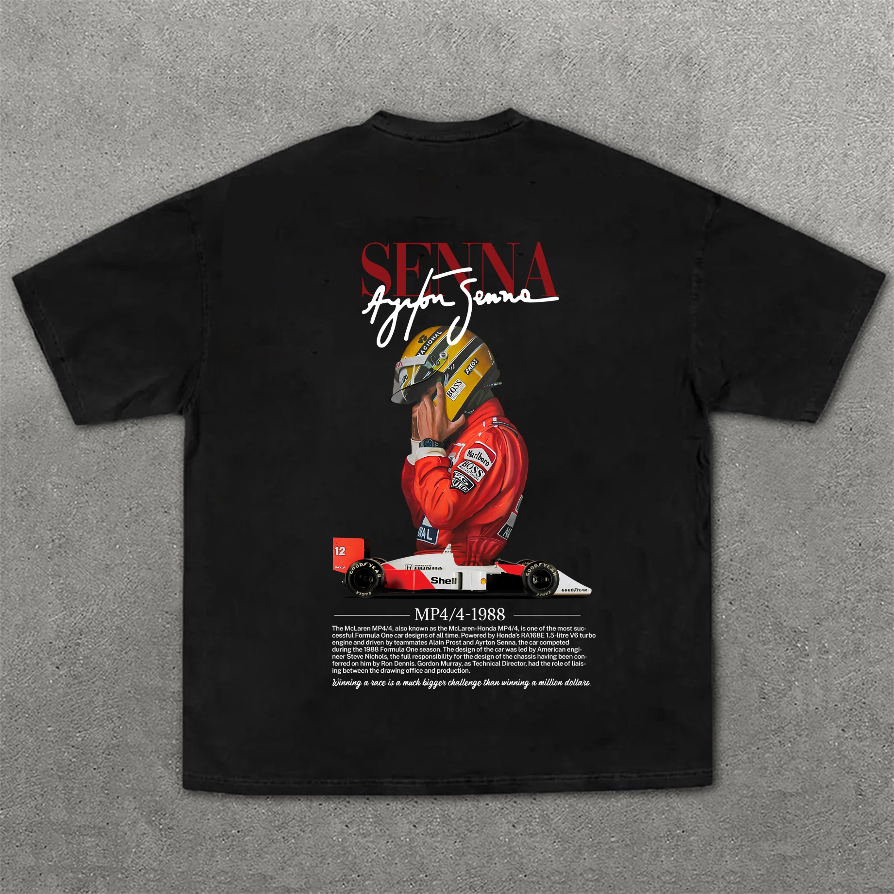 Casual Retro Street Car Printed Short Sleeve Crew Neck T-Shirt 200