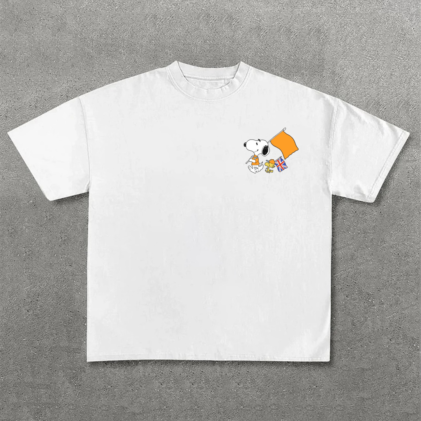 Cartoon Character Print × Racing Print Street Casual Cotton T-Shirt 06