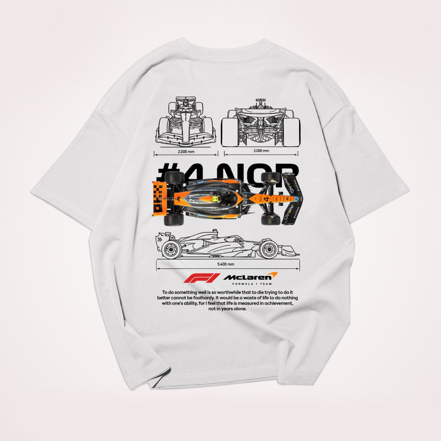 Classic Racing Race Car Team Street Print Pure Cotton Casual T-Shirt 06