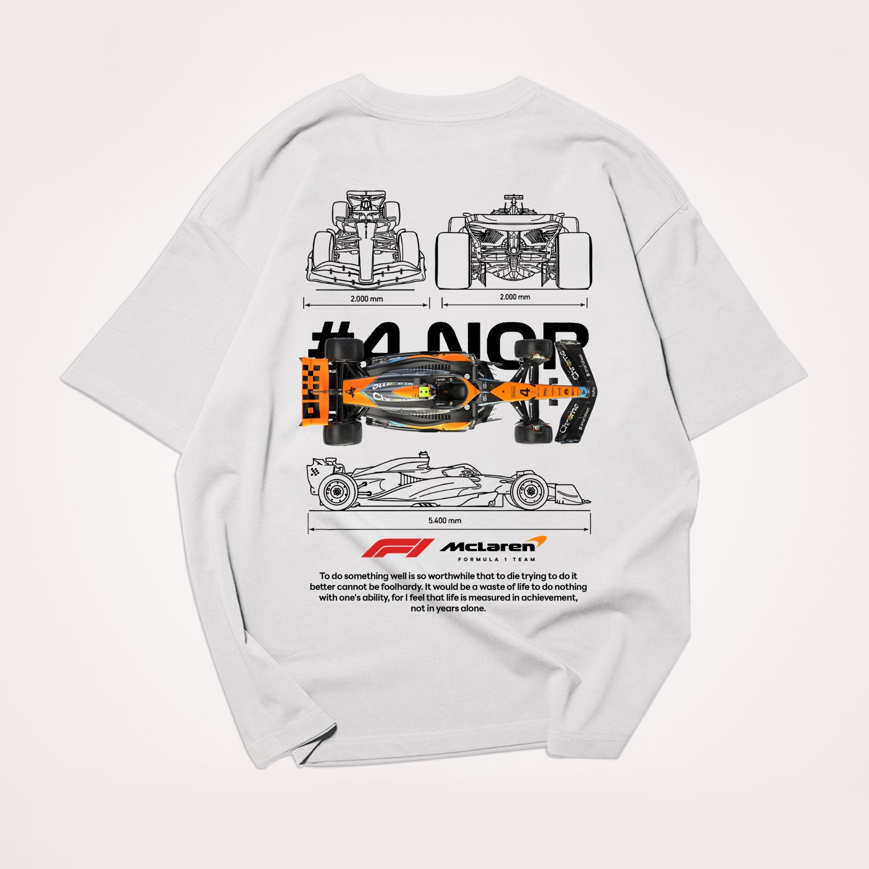 Classic Racing Race Car Team Street Print Pure Cotton Casual T-Shirt 06