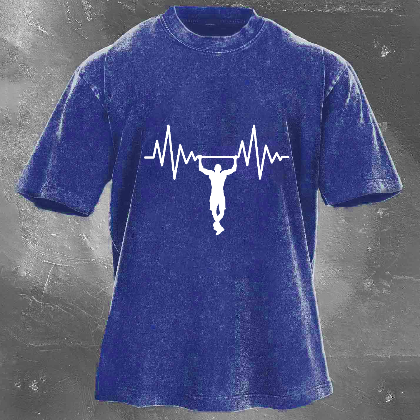 Personalized Fun Fitness Pattern Print Men's Washed T-shirt