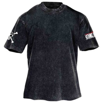 Classic Popular Anime Print Retro Washed Short Sleeves 04