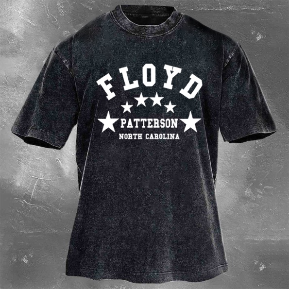 Classic Popular Boxing Star Print Washed Retro Short Sleeves 10