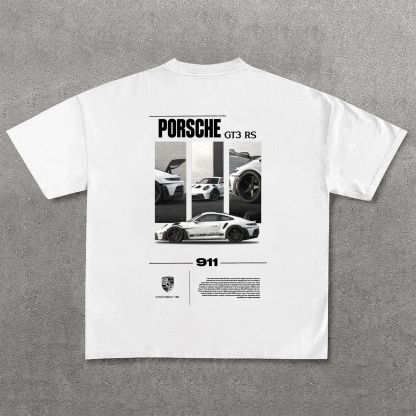 Popular Sports Car Print Pure Cotton Casual T-Shirt 05