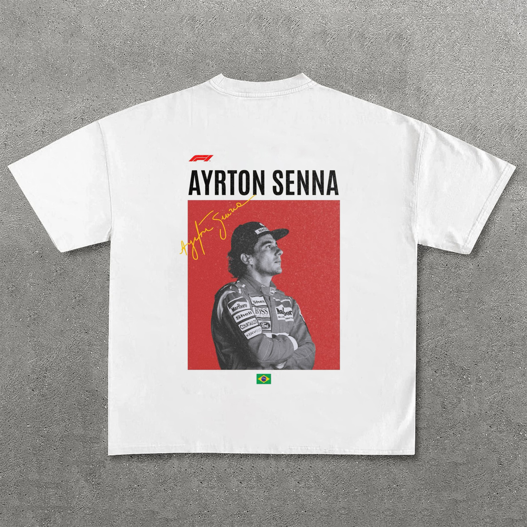 Classic Ayrton Senna Street Print Pure Cotton Casual Short Sleeves 04