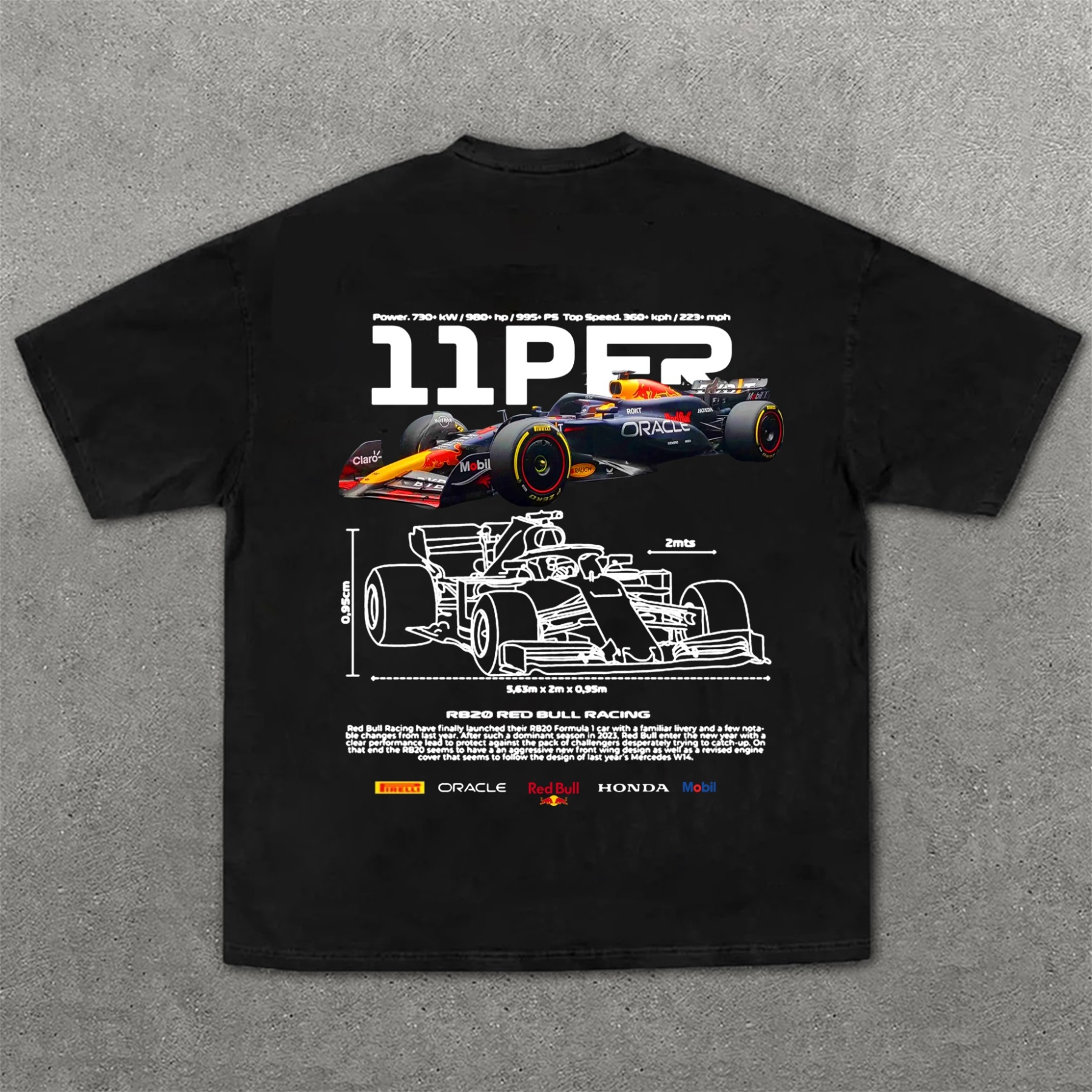 Casual Retro Street Racing Printed Short Sleeves 11