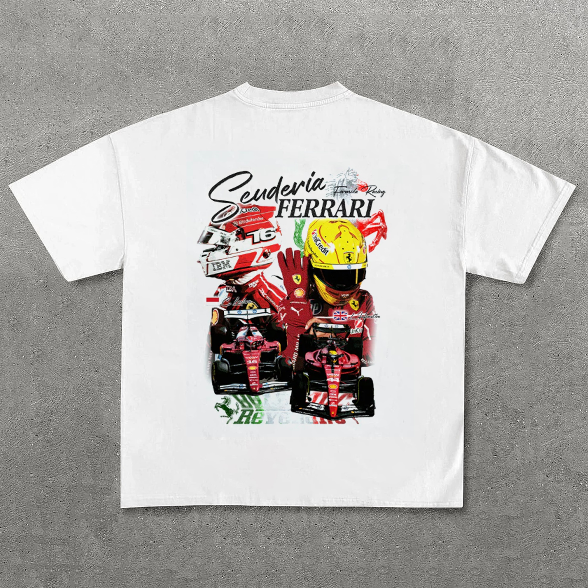 Super Race Team Print Pure Cotton Casual T-Shirt 01