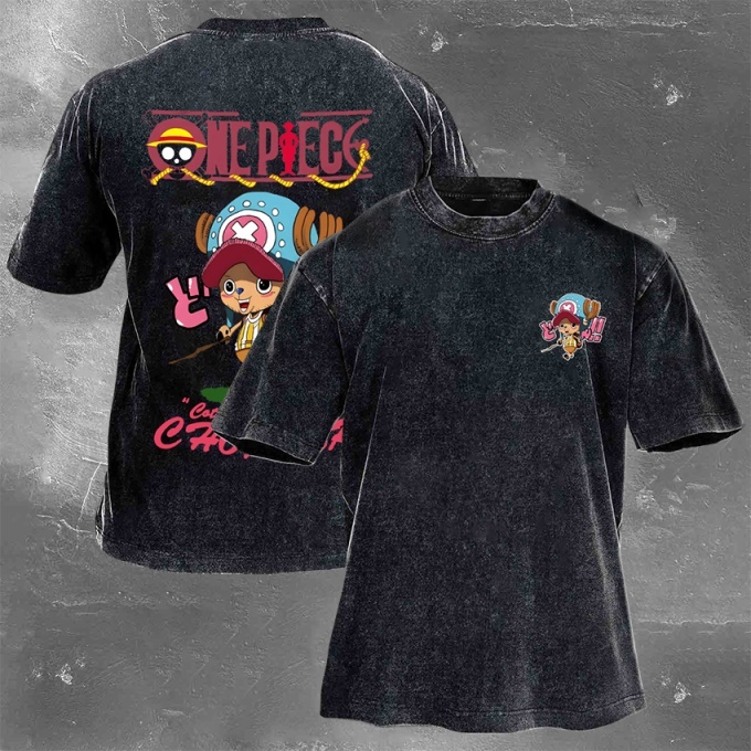 Classic Popular Anime Print Retro Washed Short Sleeves 07