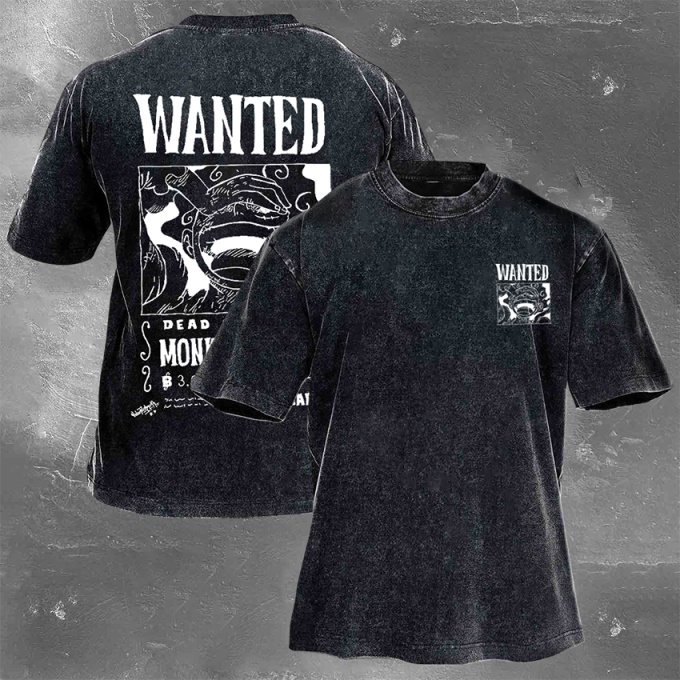 Classic Popular Anime Print Retro Washed Short Sleeves 06