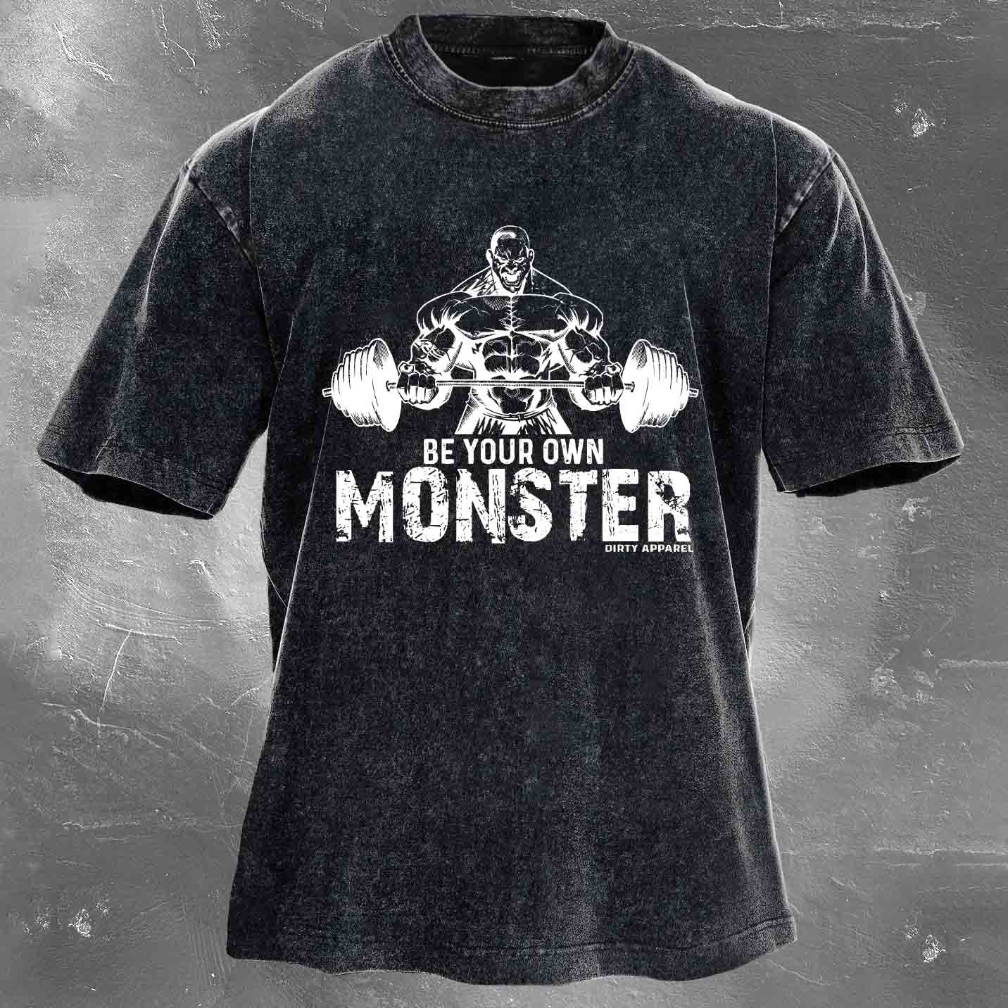 BE YOUR OWN MONSTER Men's washed T-shirt