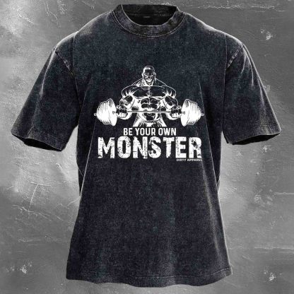 BE YOUR OWN MONSTER Men's washed T-shirt