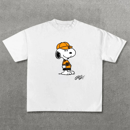 Cartoon Racing Driver Print Street Casual Short Sleeves 01