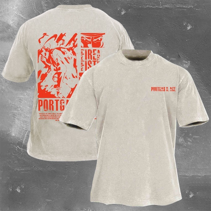 Classic Popular Anime Print Retro Washed Short Sleeves 03