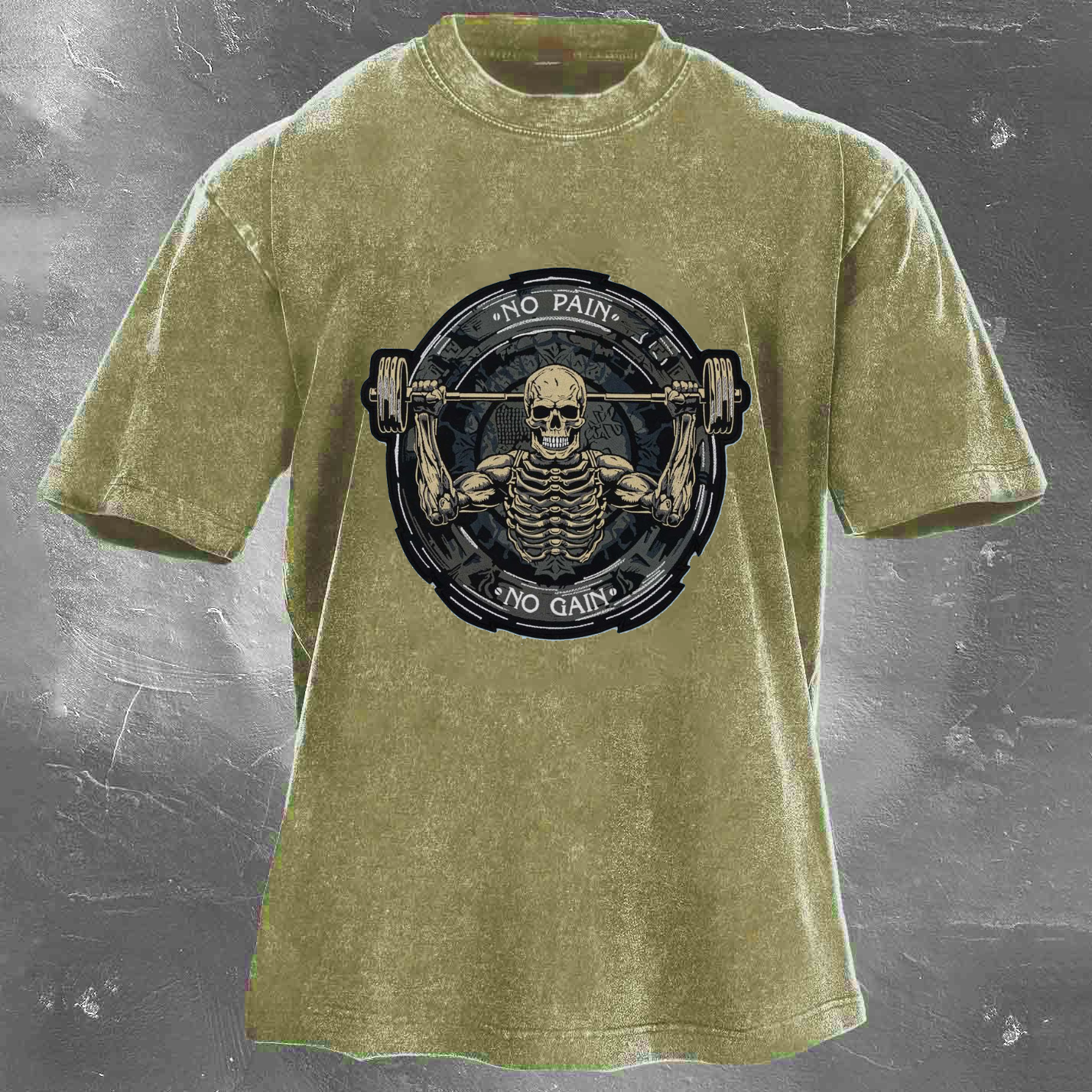 NO PAIN NO GAIN Men's Washed T-shirt
