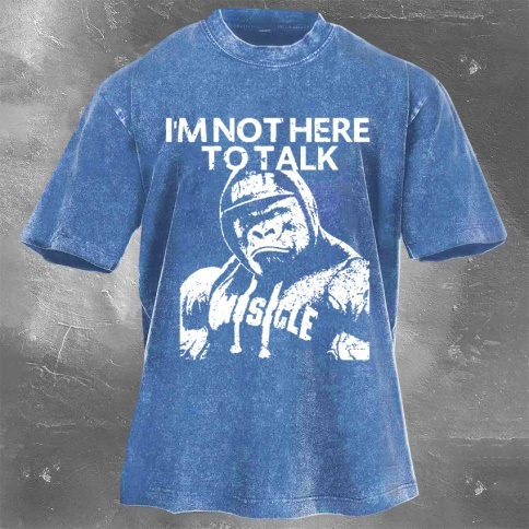 Fitness Print Washed Vintage Short Sleeves 12