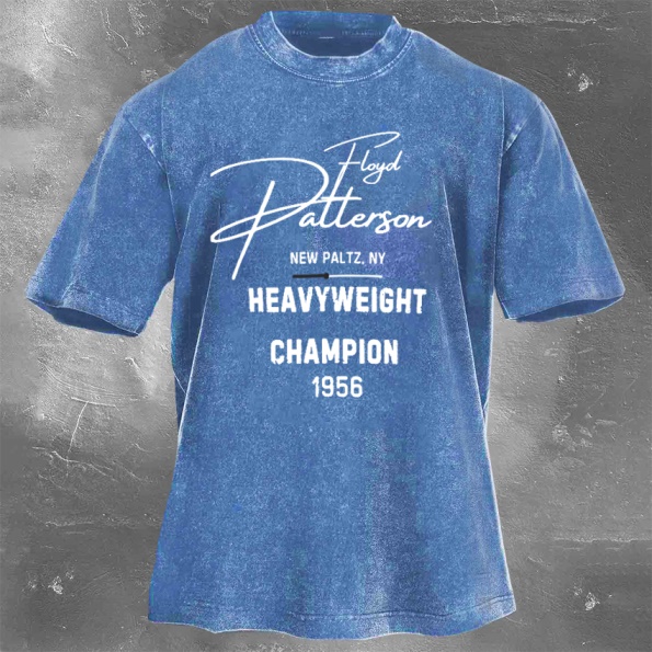 Classic Popular Boxing Star Print Washed Retro Short Sleeves 16