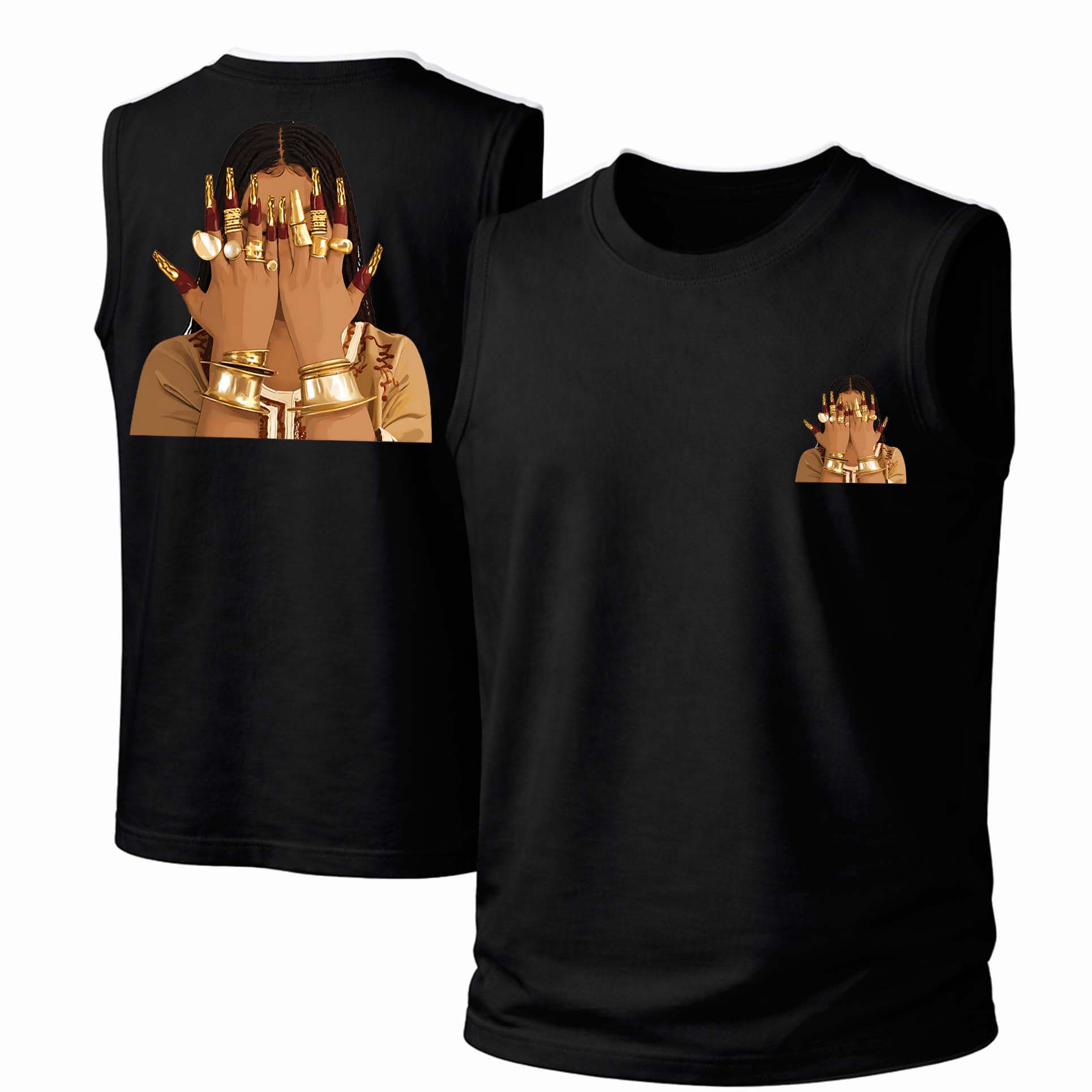Men’s 100% Cotton Classic American Graphic Tank Top, Vintage Streetwear Oversized Crew Neck, Soft Breathable Casual Sleeveless Top for Summer Daily Wear-15