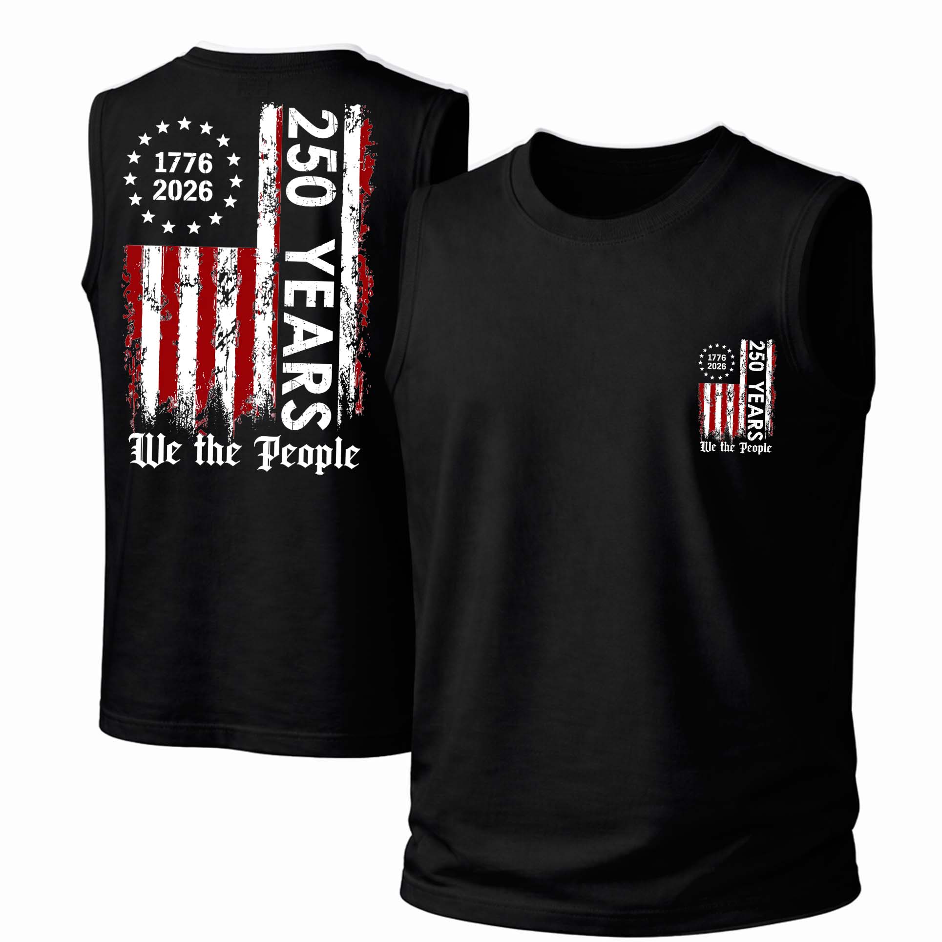 Men’s 100% Cotton Classic American Graphic Tank Top, Vintage Streetwear Oversized Crew Neck, Soft Breathable Casual Sleeveless Top for Summer Daily Wear-11