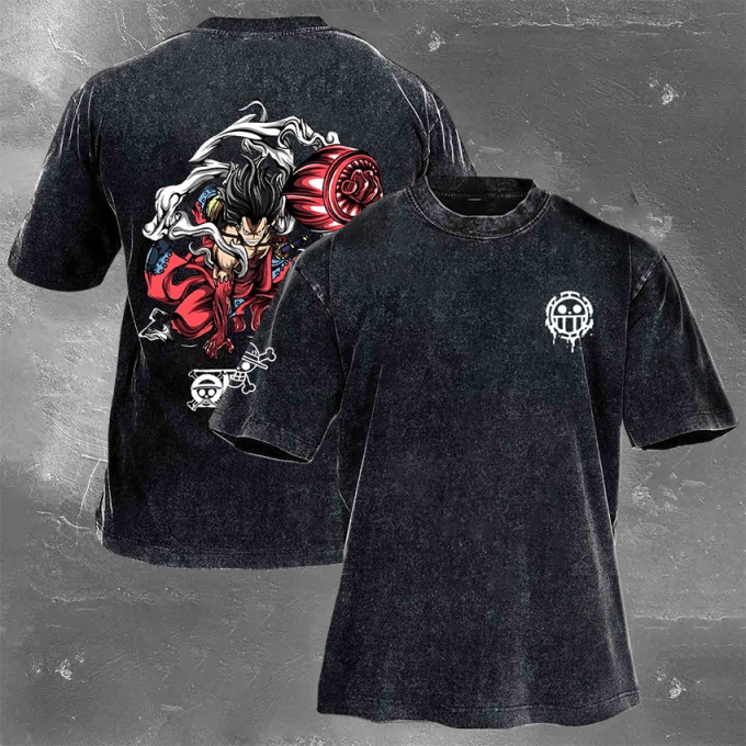 Classic Popular Anime Print Retro Washed Short Sleeves 01