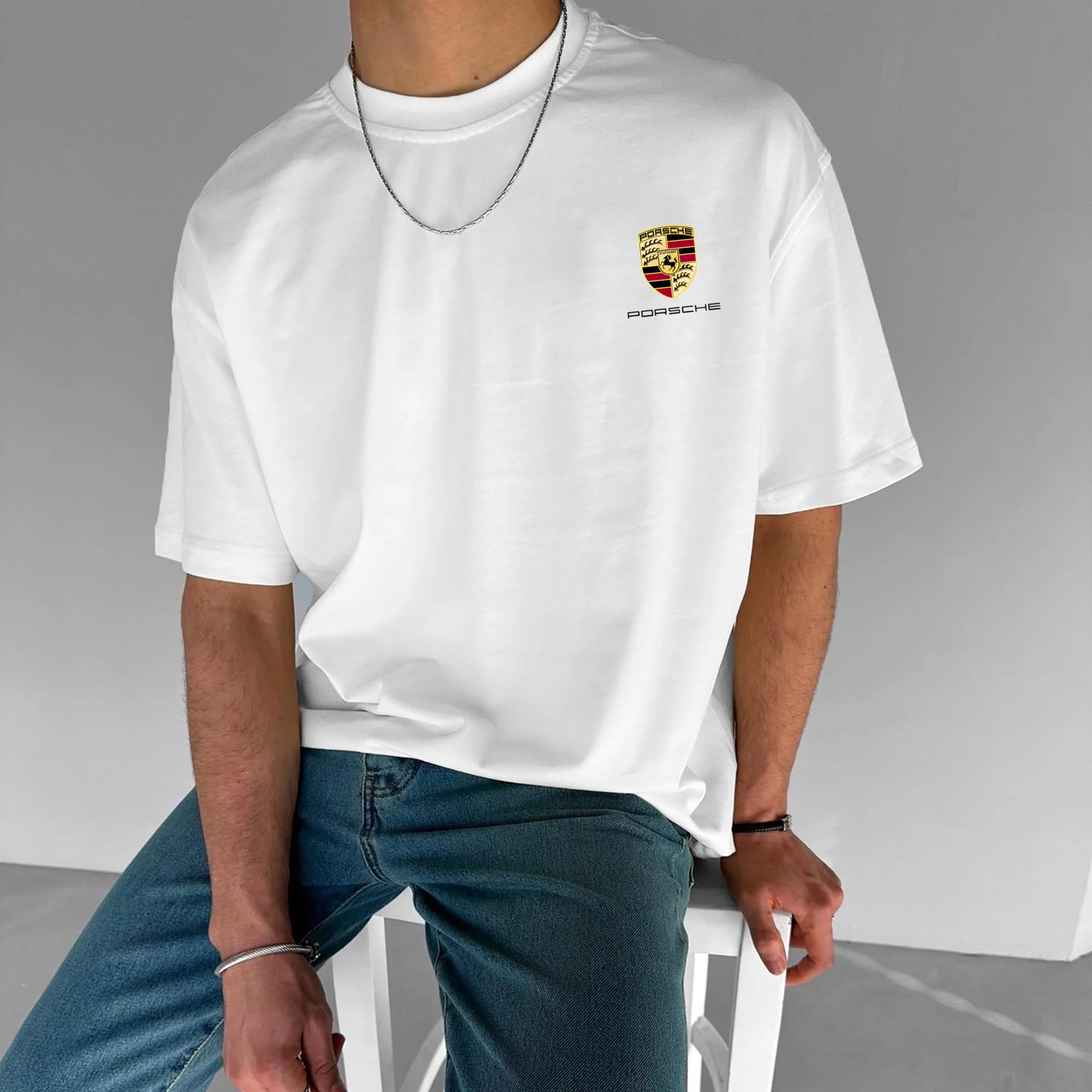 Popular Sports Car Print Pure Cotton Casual T-Shirt 04