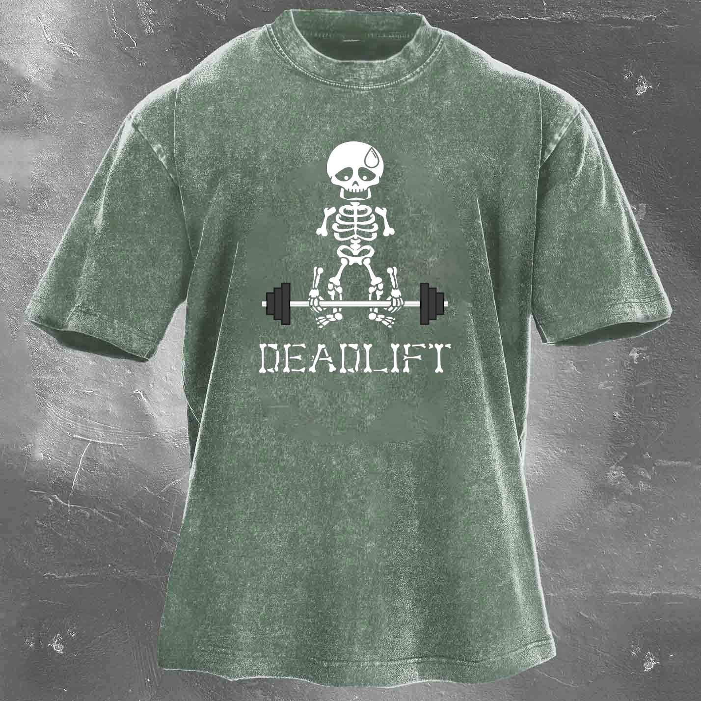 DEADLIFT Skeleton Men's washed T-shirt