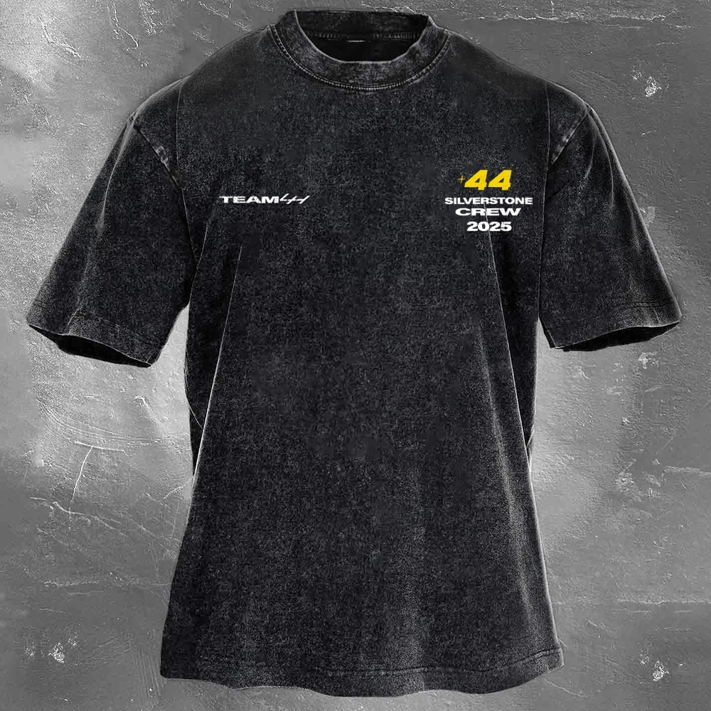 Racing Driver Print Retro Washed Casual T-Shirt 02