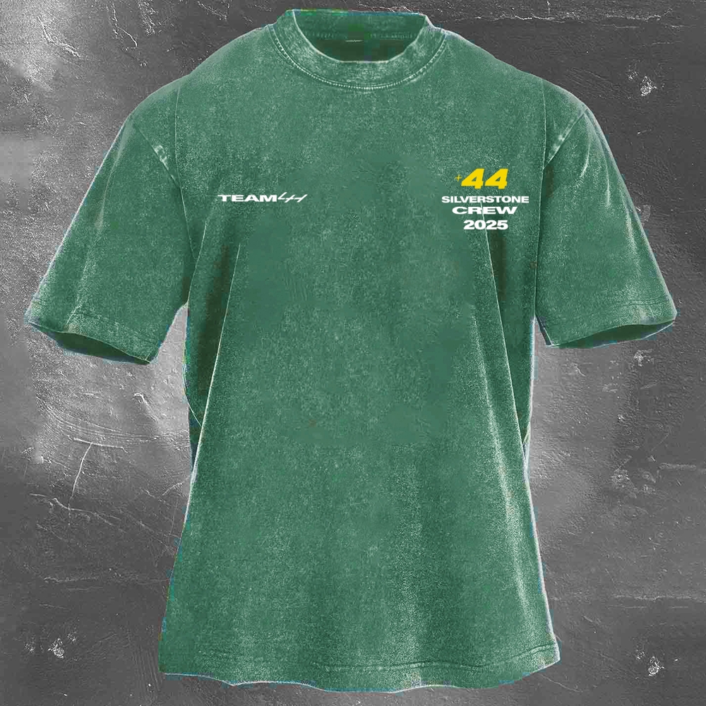 Racing Driver Print Retro Washed Casual T-Shirt 02