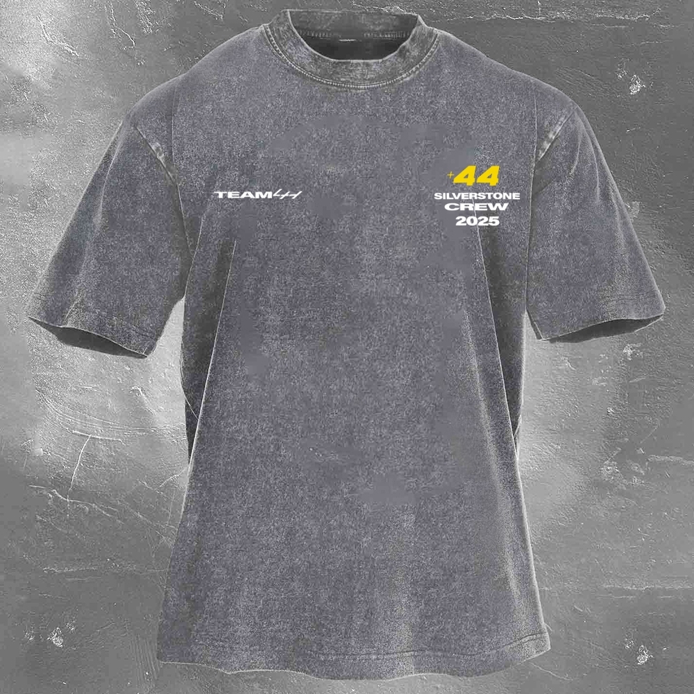 Racing Driver Print Retro Washed Casual T-Shirt 02