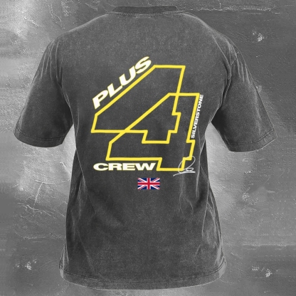 Racing Driver Print Retro Washed Casual T-Shirt 02