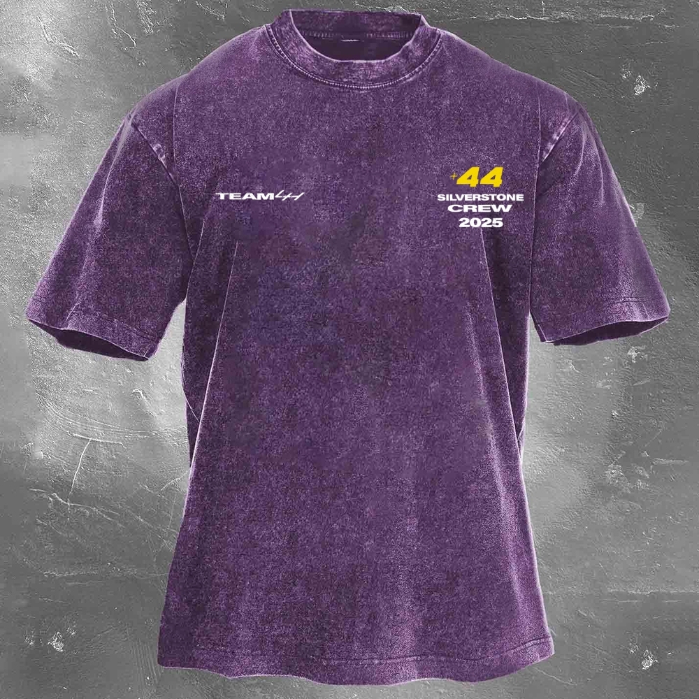 Racing Driver Print Retro Washed Casual T-Shirt 02