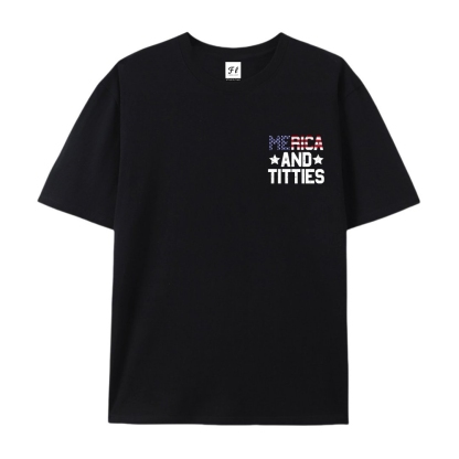 Men’s 100% Cotton Classic American Graphic T-Shirt, Vintage Streetwear Oversized Crew Neck, Soft Breathable Casual Short Sleeve Top for Summer Daily Wear-52