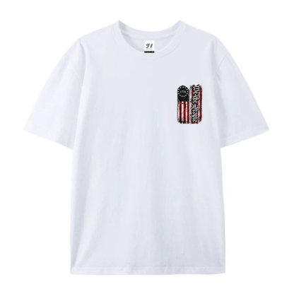 Men’s 100% Cotton Classic American Graphic T-Shirt, Vintage Streetwear Oversized Crew Neck, Soft Breathable Casual Short Sleeve Top for Summer Daily Wear-62
