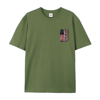 Men’s 100% Cotton Classic American Graphic T-Shirt, Vintage Streetwear Oversized Crew Neck, Soft Breathable Casual Short Sleeve Top for Summer Daily Wear-62