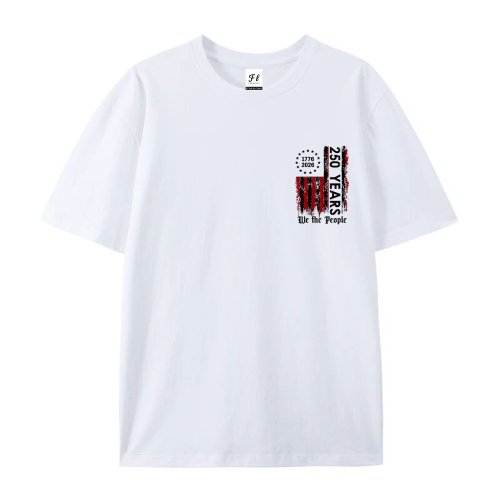Men’s 100% Cotton Classic American Graphic T-Shirt, Vintage Streetwear Oversized Crew Neck, Soft Breathable Casual Short Sleeve Top for Summer Daily Wear-42