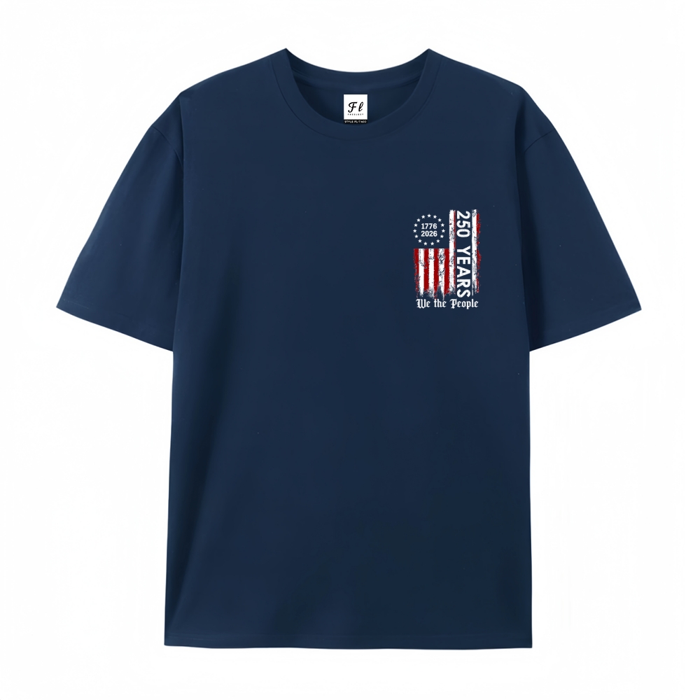 Men’s 100% Cotton Classic American Graphic T-Shirt, Vintage Streetwear Oversized Crew Neck, Soft Breathable Casual Short Sleeve Top for Summer Daily Wear-42