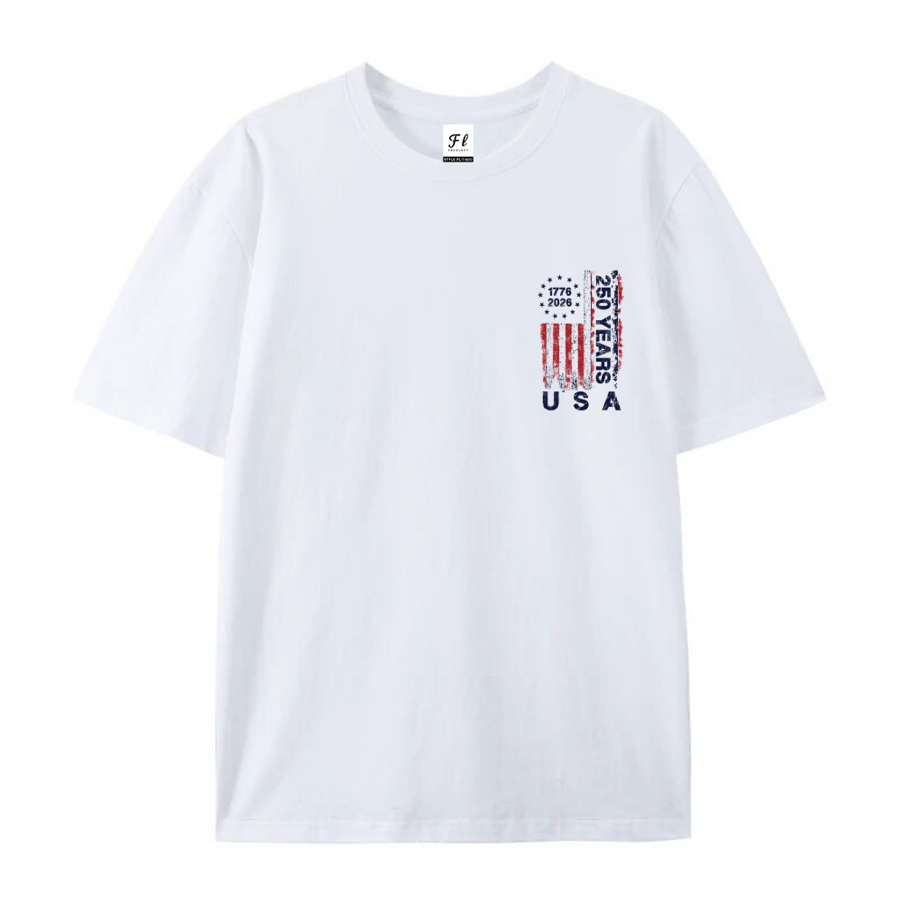 Men’s 100% Cotton Classic American Graphic T-Shirt, Vintage Streetwear Oversized Crew Neck, Soft Breathable Casual Short Sleeve Top for Summer Daily Wear-46