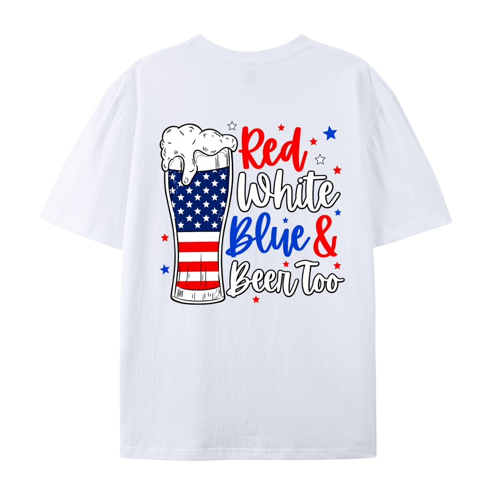 Men’s 100% Cotton Classic American Graphic T-Shirt, Vintage Streetwear Oversized Crew Neck, Soft Breathable Casual Short Sleeve Top for Summer Daily Wear-05