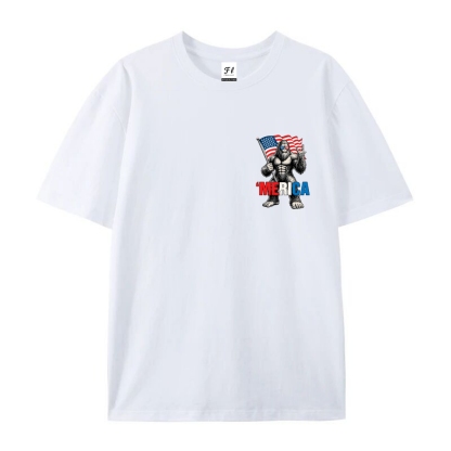 Men’s 100% Cotton Classic American Graphic T-Shirt, Vintage Streetwear Oversized Crew Neck, Soft Breathable Casual Short Sleeve Top for Summer Daily Wear-41
