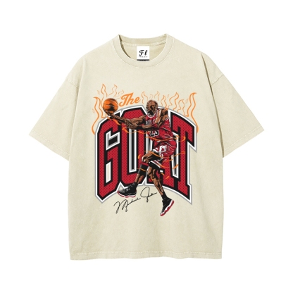 Men’s 100% Cotton Washed T-Shirt, Vintage Streetwear Oversized Short Sleeve Crew Neck Tee, Soft Breathable Casual Top for Summer Daily Wear