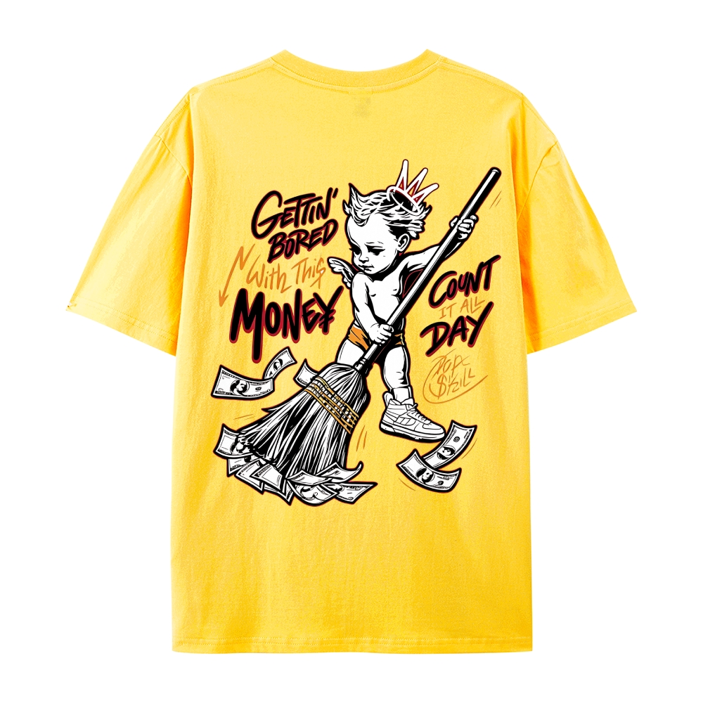 Men’s 100% Cotton Classic American Graphic T-Shirt, Vintage Streetwear Oversized Crew Neck, Soft Breathable Casual Short Sleeve Top for Summer Daily Wear-53