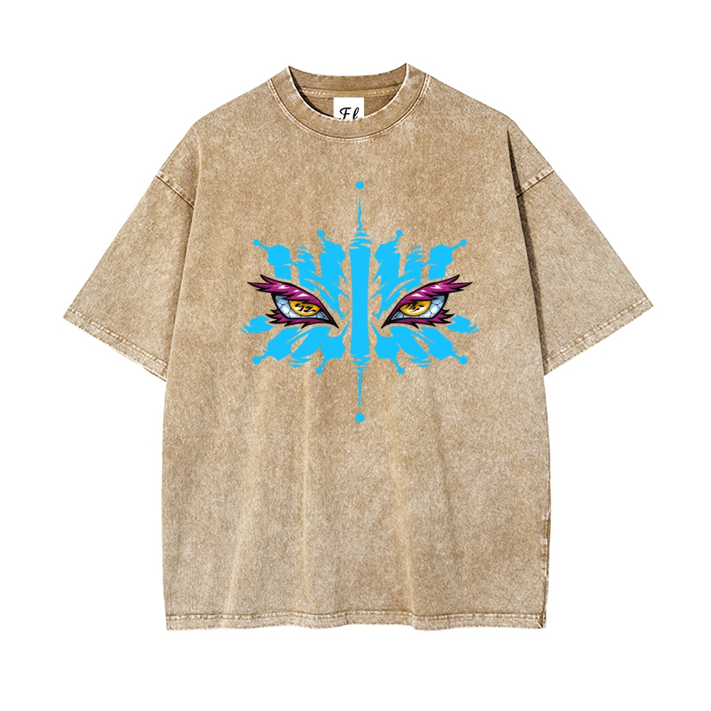 Men’s 100% Cotton Washed T-Shirt, Vintage Streetwear Oversized Short Sleeve Crew Neck Tee, Soft Breathable Casual Top for Summer Daily Wear-05