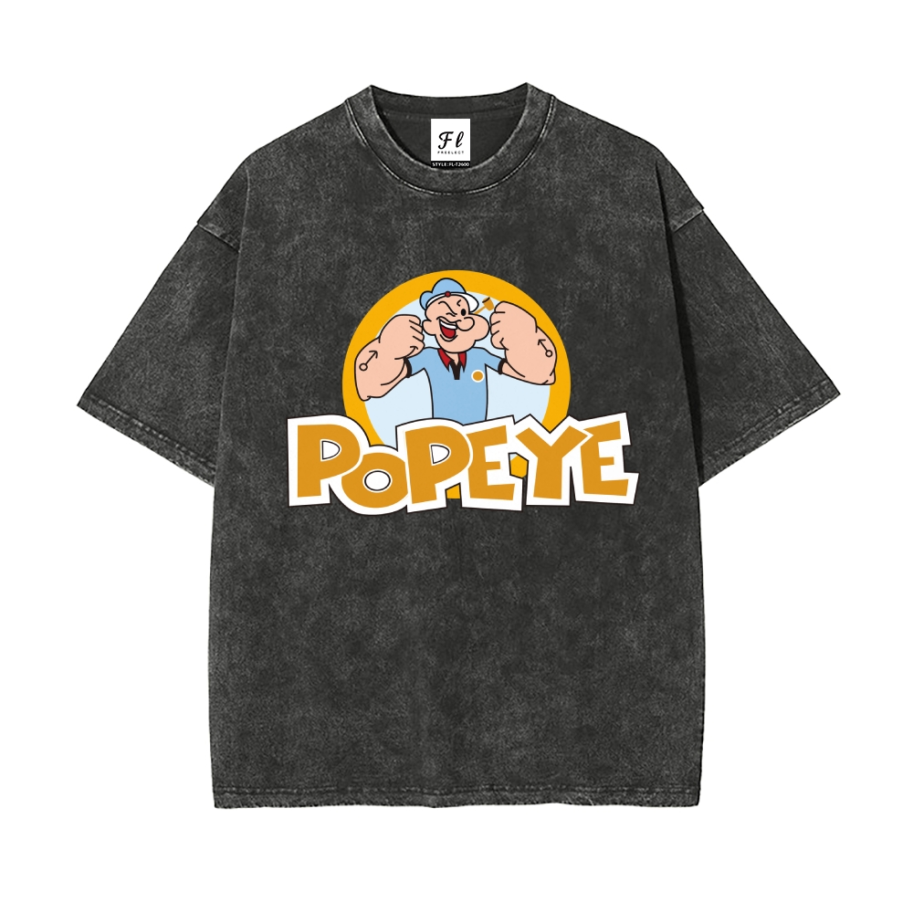 Men’s 100% Cotton Washed T-Shirt, Vintage Streetwear Oversized Short Sleeve Crew Neck Tee, Soft Breathable Casual Top for Summer Daily Wear-09