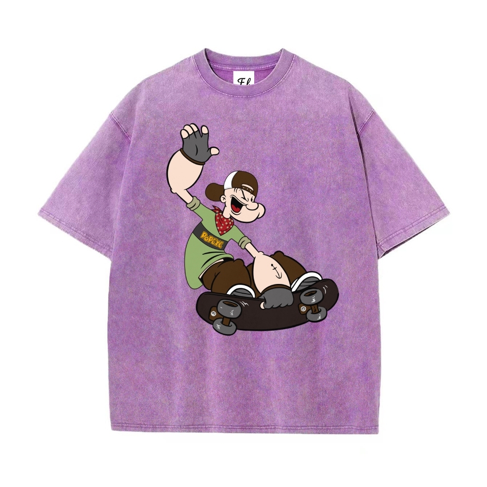 Men’s 100% Cotton Washed T-Shirt, Vintage Streetwear Oversized Short Sleeve Crew Neck Tee, Soft Breathable Casual Top for Summer Daily Wear-11