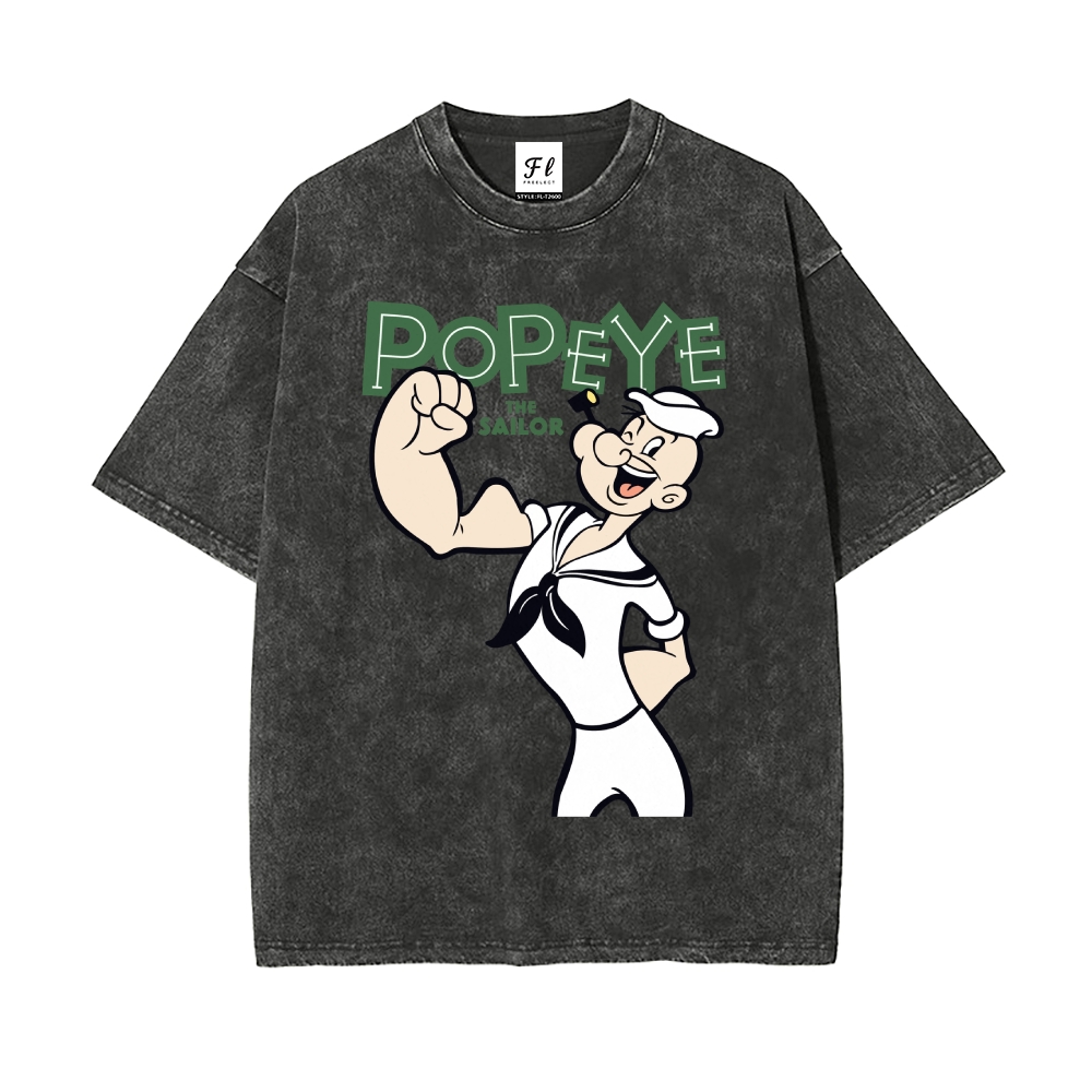 Men’s 100% Cotton Washed T-Shirt, Vintage Streetwear Oversized Short Sleeve Crew Neck Tee, Soft Breathable Casual Top for Summer Daily Wear-10