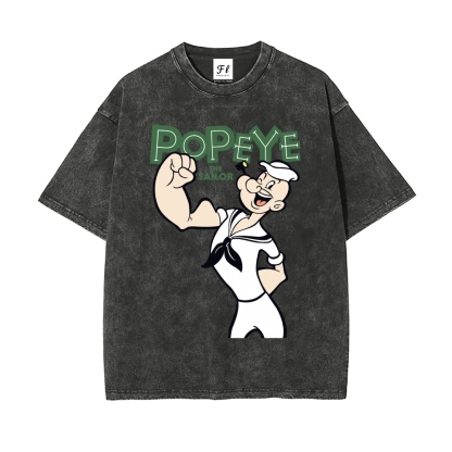 Men’s 100% Cotton Washed T-Shirt, Vintage Streetwear Oversized Short Sleeve Crew Neck Tee, Soft Breathable Casual Top for Summer Daily Wear-10