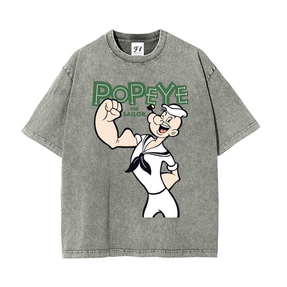 Men’s 100% Cotton Washed T-Shirt, Vintage Streetwear Oversized Short Sleeve Crew Neck Tee, Soft Breathable Casual Top for Summer Daily Wear-10