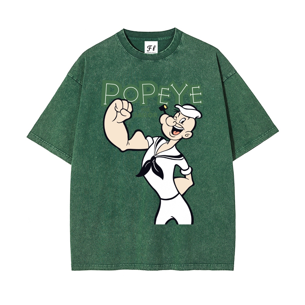 Men’s 100% Cotton Washed T-Shirt, Vintage Streetwear Oversized Short Sleeve Crew Neck Tee, Soft Breathable Casual Top for Summer Daily Wear-10